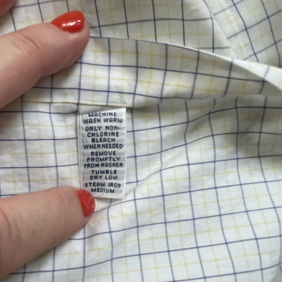 Y2K Ralph Lauren Shirt Men 16.5 34/35 White Check Yarmouth Button Down Pony Logo - Picture 12 of 12